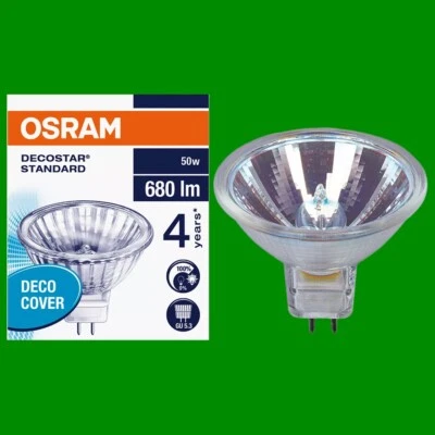 1x 50W Osram MR16 GU5.3 12V Halogen 36 Deg Spot Light Bulbs Lamp UV Block - Image 1 of 3