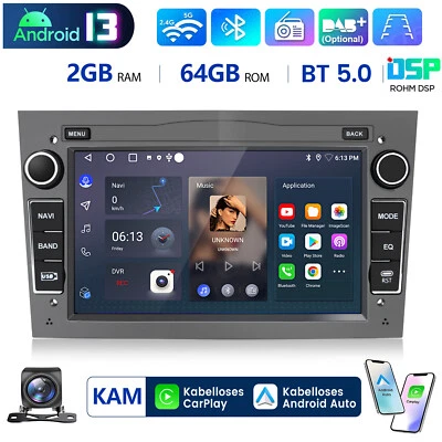 Carplay DAB+ Autoradio Android13 GPS NAV 64G Für Opel Corsa D Astra H Vivaro KAM - Bild 1 von 4