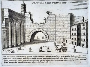 1624 Lauro, Giacomo, Vestigia of the Forum of Nerva, Rome, folio, copper engravi - Picture 1 of 2