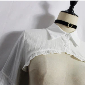 Donna Carino Puff Manica Lunga Top Corto Increspatura Prendisole Mezza Shirt per - Picture 1 of 6