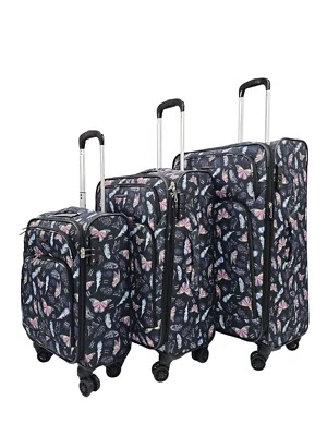 Leicht Koffer 8 Rad Gepäck Schmetterling Reise Trolley Hülle Weich Taschen - Bild 1 von 2