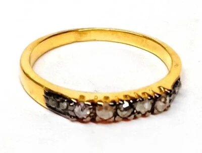 Hermoso anillo de cóctel de diamantes talla rosa, plata 925 hecho a mano con montura de punta Foto 1 de 4