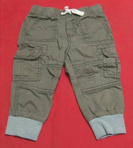 Cat & Jack 12M Mesi 100% Cotone Verde Militare Joggers Pantaloni Bambino Abiti - Picture 1 of 3