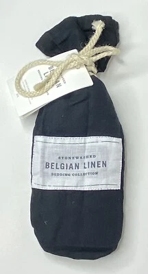 Restoration Hardware 石洗 比利时 亚麻 长 LUMBAR Sham 黑色 全新 $109 — 第 1/4 张图片