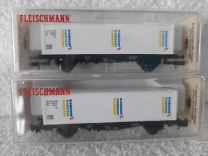 Fleischmann N Gauge 8241K DB KARSTADT Container Wagons x 2 - Picture 1 of 7