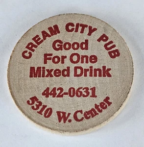 Cream City Pub Milwaukee WI Madera Níquel Bebida Mixta #92 - Imagen 1 de 2