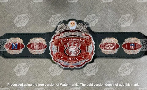 SF 49ERS NFL Championship Belt Adult Size 2mm Brass Cover