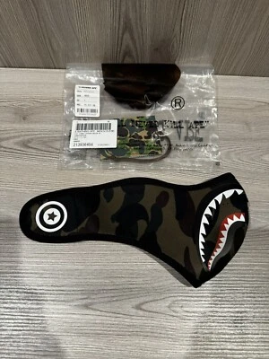 BAPE 1st CAMO SHARK MASK A Bathing Ape Nwt Neoprene One Size Green First Snow - Image 1 of 4