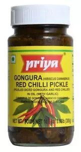 Priya Gongura chile rojo sin encurtido de ajo - 300 gm (envío gratuito) - Imagen 1 de 1