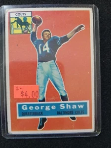 Tarjeta de fútbol americano 1956 Topps #108 George Shaw novato Colts artículo 3 bonita en muy buena condición - Imagen 1 de 3