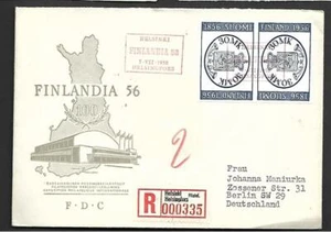 FINLAND, 1956 FINLANDIA EXHIBITION, ILLUSTRATED FDC, SPECIAL CANCEL, LABEL - Picture 1 of 1