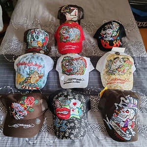 Vintage Don Ed Hardy & Christian Audigier 10 Hat Lot Tattoo Style - Imagen 1 de 11