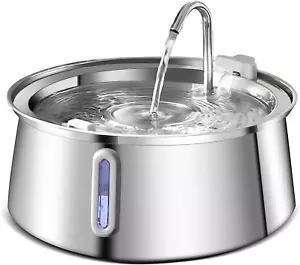 Cat Water Fountain,4L Automatic Stainless Steel Pet Fountain with LED Light Wate - Picture 1 of 12
