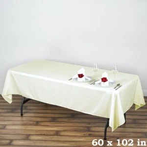 24 pcs Ivory 60x102" RECTANGLE POLYESTER TABLECLOTHS Wedding Party Decorations - Picture 1 of 8