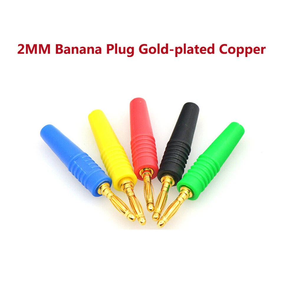 Gold-plated Copper 2MM Banana Plug  Socket Solder Screw Connector Power Test - Image 1 of 3