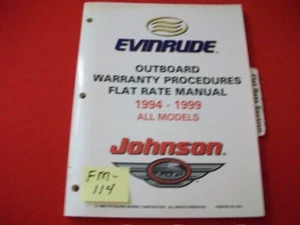 1994-99 OMC EVINRUDE JOHNSON OUTBOARD WARRANTY PROCEDURES FLAT RATE MANUAL EXC. - Picture 1 of 4