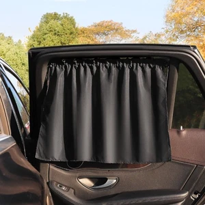 Black Suction Cup Curtain Universal Side Window Sunshade Summer - Picture 1 of 9