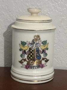 DoM Japan Apothecary Jar W/Lid Cotton Vintage Collectible Porcelain 4”T 2.5”W - Picture 1 of 5