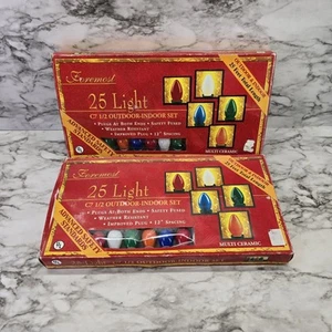 2 Boxes NEW Vtg Foremost Christmas Lights 25 C9 Outdoor Multi Ceramic - Picture 1 of 3