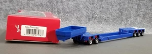 HERPA HO 1:87 TELE TIEFLADER 075787 LOW LOAD 5 AXLE 10" LONG TRAILER IOB BLUE - Picture 1 of 11