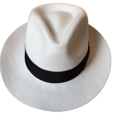 Michael Jackson MJ черный мужской шерсти Fedora шляпа крышка косплей костюм реквизит - Изображение 1 из 4