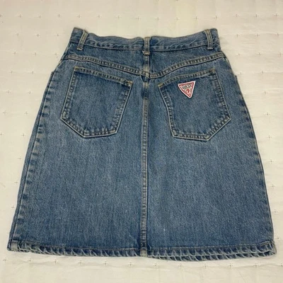 Minifalda vaquera Guess Georges Marciano de colección años 80 para mujer 29 azul cintura alta EE. UU. Foto 1 de 4