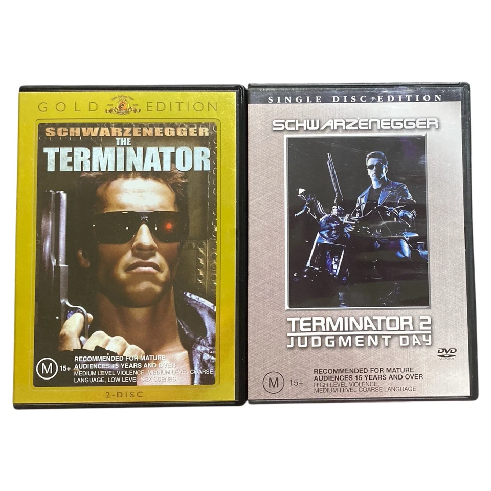 The Terminator & Terminator 2 Judgement Day DVD Set Arnold Schwarzenegger Lot - Image 1 of 4