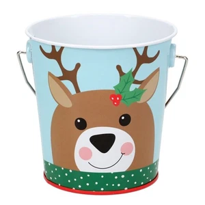 Mini Metal Bucket w/ Handle 4 in Tall – Reindeer - Picture 1 of 1