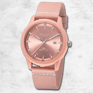 Regent Nylon Uomo Orologio da Polso Quarzo Rosa Bianco Cinturino URBA733 - Foto 1 di 5