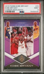 2019 Panini Kobe Bryant Career Highlights #23 02/24 PSA 9 Mint Purple SP POP 5 - Picture 1 of 4
