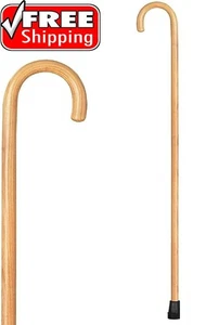 Carex Gehstock aus Holz - Rundgriff Holzstock mit natürlicher Esche Oberfläche und R - Bild 1 von 3