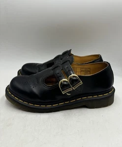 Dr Martens Women's Black Double Buckle Mary Jane Shoes Size 7 12916 - Picture 1 of 10