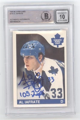 AL IAFRATE SIGNED 105.2 MPH 1985/86 O-PEE-CHEE ROOKIE #210 BGS BAS 10 AUTO Q3566 - Image 1 of 2