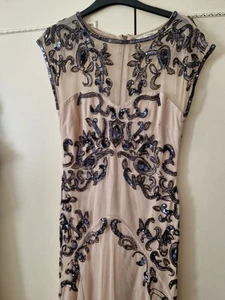 Miss Selfridge - Nude prom/occasions dress with black sequins/beads - 12 - Picture 1 of 9