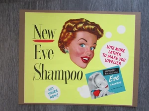New Eve Shampoo Early Original Bright circa 12.75 x 10 inch Advertising Poster - Picture 1 of 5