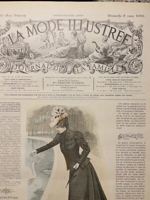 VINTAGE DEKO OBJEKT ZEITSCHRIFT ABBILDUNG DAMEN MODE RETRO SAMMLUNG ILLUSTRATION - Bild 1 von 4