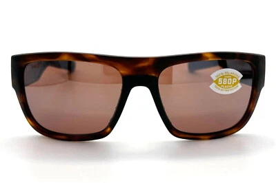 Costa Del Mar Sampan Sunglasses Matte Tortoise/Copper Silver Mirror 580Plastic - Image 1 of 4