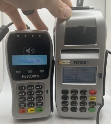 First Data FD100 TI Card Reader And Receipt Printer - Image 1 of 4