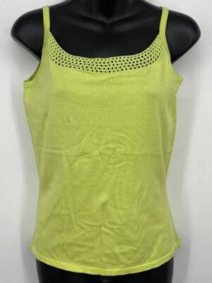 Regata Tori Richard Feminina Verde Aloe Crochê Seda Decote Quadrado Média NOVA - Imagem 1 de 4