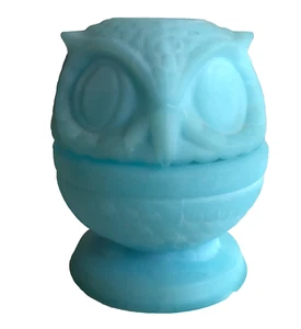 Candelabro Fenton Blue Owl Fairy Light acabado satinado pájaro té luz COMO ESTÁ - Imagen 1 de 15