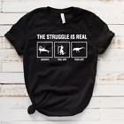 T-shirt The Struggle Is Real Dinosaur Fitness T-Rex Gym Lover