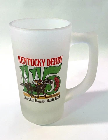 1989 KENTUCKY DERBY FROSTED MUG - Harveys Wild Card Cover
