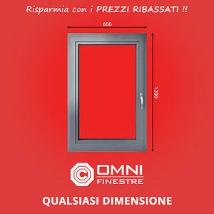 Finestra legno-alluminio, L-600 x 1200mm MOLTI COLORI DUE VETRI SU MUSURA - Foto 1 di 1