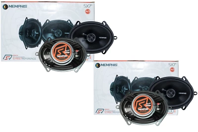 4x Memphis Audio SRX572V 5x7" 2-Way Coaxial Speakers 60W RMS Street Reference - Image 1 of 4