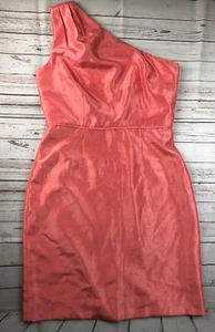 CB RSVP Womens Size 8 Prom Dress Evening Peach Shiny One Shoulder NWOT - Picture 1 of 8