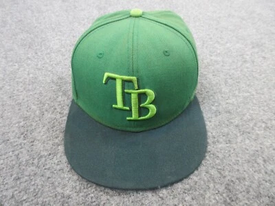 Tampa Bay Rays Hat Cap Fitted 7 1/4 Mens Adult One Size Green MLB Baseball - Image 1 of 4