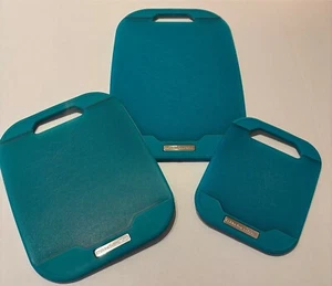 Kitchenaid 3 Pc Cutting Board Set Teal 8X10 11X14 12X18 Double Sided - Picture 1 of 1