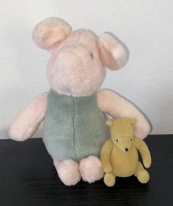 Gund Disney Piglet & Pooh Plush Classic Winnie The Pooh Stuffed Animal Lot Of 2 - Picture 1 of 7