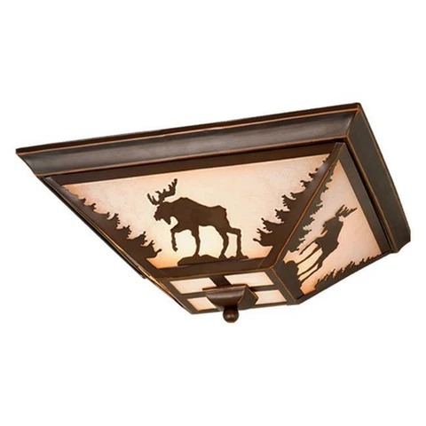 Vaxcel International CC55614BBZ Yellowstone 14 in. Flush Mount - Burnished Br Cover