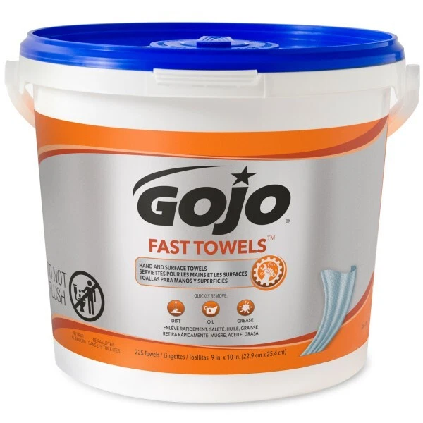GOJO FAST TOWELS, 9x10 Wet Towel for cleaning hands, arms, tools, and surfaces